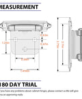 Diagram of Self Closing Brushed Nickel Cabinet Hinges With 1/2 Inch Overlay Satin Nickel Cupboard Hinges, showing measurements.