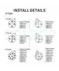 Detailed wiring diagram for Heavy Duty Shielded M12 A-Code 8 Pin Female Sensor Connector Cable For Industrial Automation Profibus Actuator