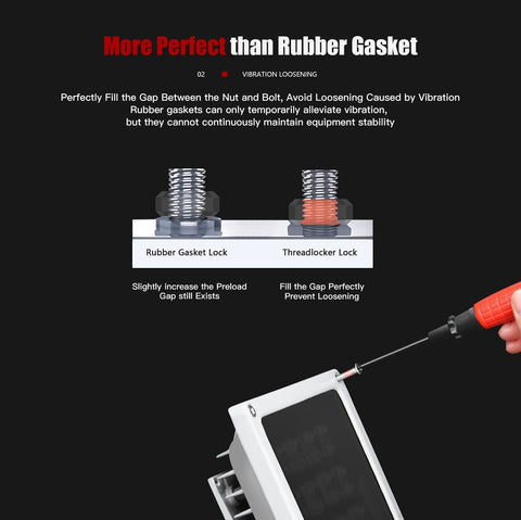 Two-pack thread locker kit with blue 243 (medium) and red 271 (high) for bolts and fasteners