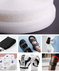 Heavy Duty White Sew On Hook And Loop Tape Nylon Fastener Strips 1 Inch By 33 Feet Non Adhesive Craft Rolls rolls on a black surface.