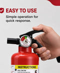 Heavy Duty ABC Fire Extinguisher Squad, Foolproof Dry Chemical Safety Gear, Pro Grade 2.5 Pound Rechargeable Cans, Tough As Nails Coverage For Home Garage And Daily Drives With Four Pack, showing easy-to-use grip and gauge.