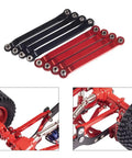 Heavy Duty Metal Chassis Pull Rods Suspension Link Mount Upgrade Kit For 1/16 WPL C14 C24 And 1/12 MN Series RC Cars Black, Red