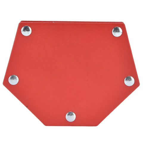 Heavy Duty Magnetic Welding Holder Clamp With Rock Solid 22kg Grip For Precision Multi Angle Work, red hexagonal base with magnets.