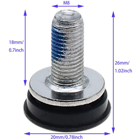 Hex Crank Arm Fixing Bolts 8mm 18mm For Bicycle Square Hole Crankset Capless Bottom Bracket 2 Pack with size dimensions