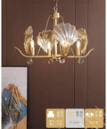 Modern Gold Steel Led Pendant Light Featuring Polished Cyan Crystals Dimmable Round Ceiling Lamp For Living Room stylish design with four arms.