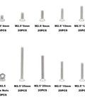 260 Piece Metric M2.5 Stainless Steel Phillips Flat Head Screws With Hex Nuts Assortment Kit for electronics, hobby use.