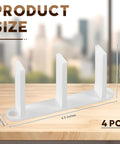 4 Pack White Sliding Closet Door Floor Guide For Pocket Door Bottom Bracket And Sliding Door Hardware Fits Standard One And Three Eighths Inch Width Doors With Screws Included For Easy Install And Durable Replacement For Smooth Operation displayed on wooden surface.