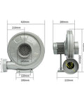 Hardcore 750W Commercial Air Blower With Rock Solid Copper Motor Boss Level High Velocity Floor Fan side profile with dimensions