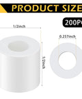 200 Pcs Heavy Duty Nylon Spacers White Half Inch Thick Round Insulated Electrical Outlet Screw Washers For Robotics showing dimensions.
