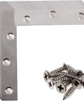 Stainless Steel L Shape Flat Corner Brace Bracket For Wood And Metal Shelves Cabinets And Furniture, 150 x 150 mm, 6 Holes, 2 mm Thick