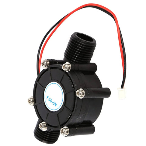 10W High Power Mini Water Turbine Hydroelectric Generator for On The Go Charging, black cylindrical with red wires