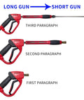 Red Beefy High Power Pressure Washer Gun With 40 Inch Wand Extension Five Nozzle Tips M22 Fittings 5000 PSI Performance