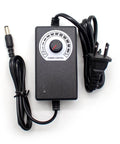 Power control box with dial and attached cables for adjusting Beefy Mini Telescopic Linear Actuator With 60mm Aluminum Plate and 39mm Stroke.