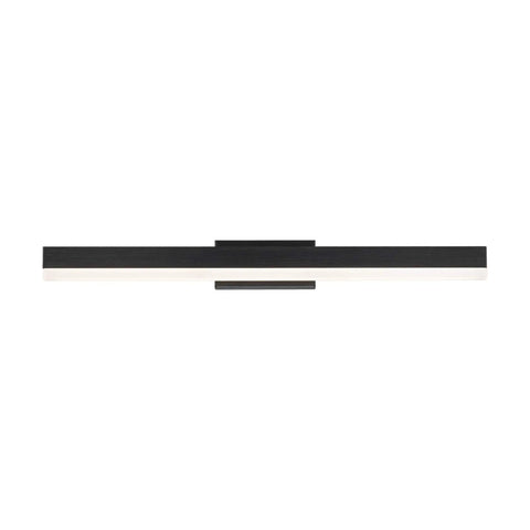 Styx 25-Inch LED Vanity and Wall Light, 3-CCT Adjustable 2700K-3500K Set to 3000K, Black Aluminum Bath Fixture With Etched Diffuser
