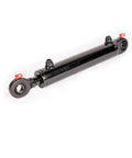 Double Acting Hydraulic Cylinder 1.5 Inch Bore 20 Inch Stroke With Swivel Eye Mount, 3500 PSI Universal Ram, Chrome Plated Rod, Black Finish