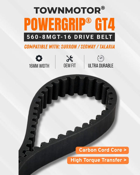 GT4 Power Grip Drive Belt 16mm Width For Sur Ron Light Bee Segway X260 X160 And Talaria XXX Torque Packed belt detail view