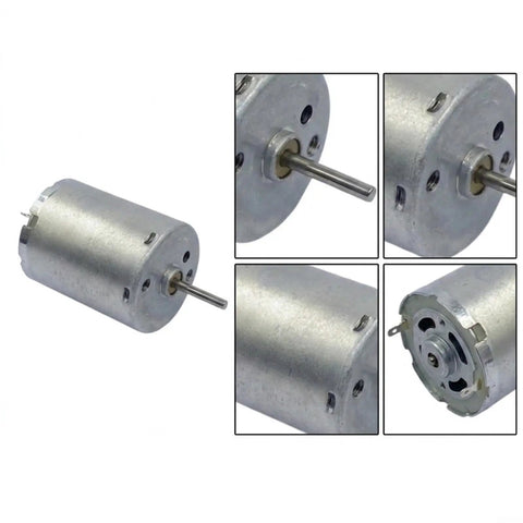 Top Shelf 24Mm RF-370CA DC Motor Goes Off At 12000RPM, 24mm metal shaft, aluminum body, for DIY builds or smart locks.