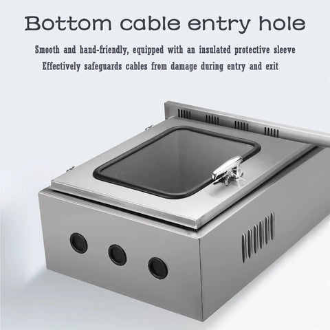 Outdoor Stainless Steel Weatherproof Electrical Control Box Enclosure for Wall Mount with bottom cable entry hole