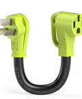 Heavy Duty Nema 10-50 To 14-50R EV Charger Plug Adapter, 50A, pure copper, bright green, for Tesla charging.
