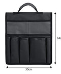 Folding Garden Kneeling Seat And Tool Bag Set With Durable Oxford Cloth Pouch, back view showing 30x34 cm size and pockets.