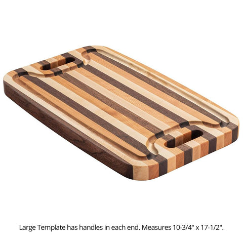 Two In One Cutting Board Template With Juice Groove, Laser Cut Acrylic Router Template For Cutting Boards Charcuterie Boards And Serving Trays, USA Made, Large 17 3/4 By 10 3/4 Inches, Crystal Clear Visual Aid For Centered Grooves And Pro Style Results.
