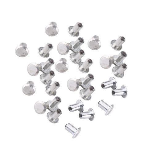 100 Count Ultra Heavy Duty 9mm Tungsten Steel Tire Stud Screws For Cars ATVs SUVs showing steel studs with low-profile heads.