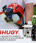 Rear view of Echo trimmer with a carburetor, part of the Carburetor Replacement Kit for SRM 225 and GT 225 Trimmers Weed Eater.