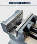 Heavy Duty Cross Slide Vise For Drill Press And CNC Milling Features A Hardcore Cast Iron Frame With Killer Grip And Slick Two Stage X Y Slide Action Ideal For Workbench Builds details showing the durable jaws and anti-slip design.