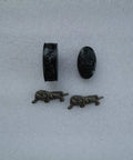 Dope Samurai Sword Tsuba Fuchi Kashira Menuki Iron Set TDZH02, showcasing detailed design of iron alloy koshirae parts