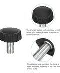 Heavy Hitter Black M5x8mm Threaded Knurled Thumb Screws Zinc Plated Carbon Steel showing knurled texture and neat thread details.