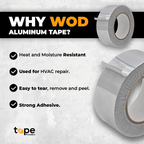 Aluminum Foil Tape 12 Inch By 50 Yards Heat Shield Reflective Sealant for HVAC Ducts Pipes And Metal Insulation Repairs image.