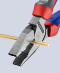 High Leverage 8 Inch Combination Pliers Multi Component Pro Grade Tool bending a metal rod, showing durable grip and precision.