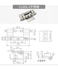 Diagram and photo of Heavy Duty 304 Stainless Steel Industrial Hardware with Claw Type Concealed Hinge Weldable for Electric Cabinets