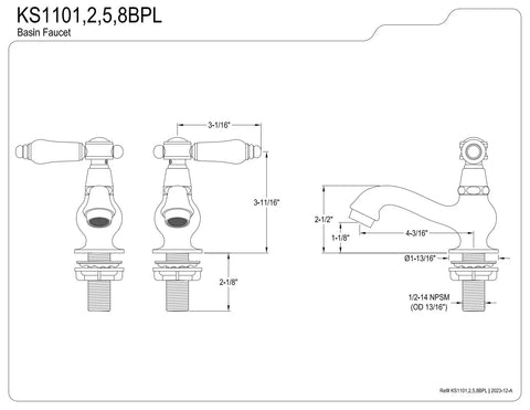 Polished Brass Basin Faucet With Lever Handle For Deck Mount Two Hole Install Solid Brass Bath Tap Drip Free Diagram