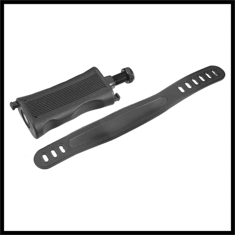 Grippy Non Slip Exercise Bike Pedals With Adjustable Straps One Half Inch Spindle Black Durability Indoor Outdoor Cycling 12.7mm Spindle