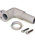 No Sweat 10 Ft Wall Mounted Aluminum Handrail In Gloss White With Returns, including a mounting bracket and screws.