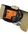 Built Tough Rotary Actuator For Ball Valves in packaging, featuring 24 Volt AC DC design and wiring for reliable torque.