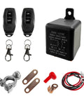 Wireless Remote Battery Disconnect Switch 12V Top Post Negative Kill Switch 200A with two remotes and connectors.