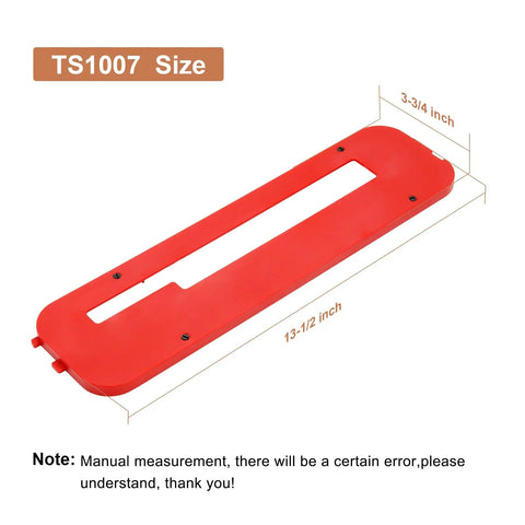 Dado Insert Table Saw Stand Replacement Plate For 4000 Series Table Saws Mfr No 4100 And GTS1031 TS1007 with size dimensions.