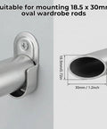 12 Pack Oval Closet Rod End Supports Heavy Duty Wardrobe Bracket Holders With 24 Screws For 15 By 30 MM Oval Rods mounted on wall