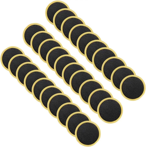 30 Pack Self Adhesive Glueless Bicycle Tire Repair Patches For Road And Mountain Bikes Black Durable Patch Kit For Quick Puncture Fix