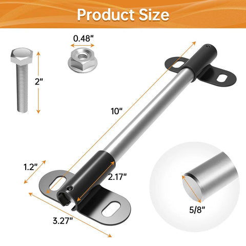 Heavy Duty Wheelbarrow Axle Bracket Set For 5/8 Inch Axles With Bolt And Nut, Durable Steel, Powder Coated Black, Replacement Spare Part