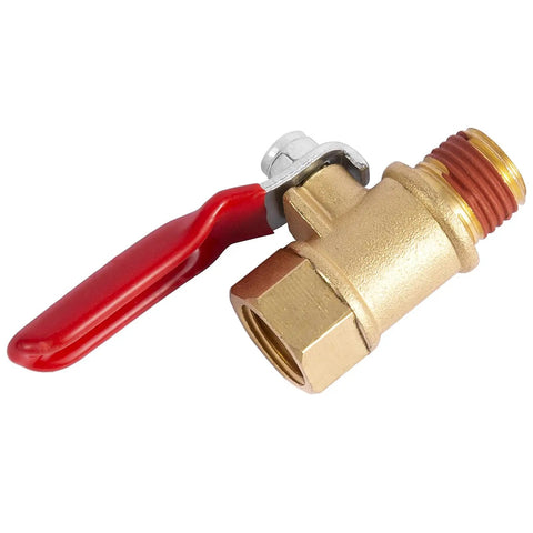 Two Pack One Quarter Inch Heavy Duty Brass Ball Valve Shut Off For Air Compressors, One Quarter NPT Male To Female Fittings