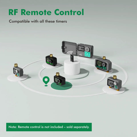RF Remote Control compatible with Sprinkler Timer For Outdoor Hose Faucet With Brass Inlet And Large Dial, remote not included