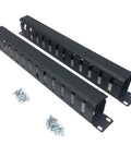Two Pack Heavy Duty All Metal 1U 19 Inch Cable Manager With 12 Big Slots Horizontal Rack Mount Wire Organizer Cover And Mounting Screws For 19 Inch Network Cabinets