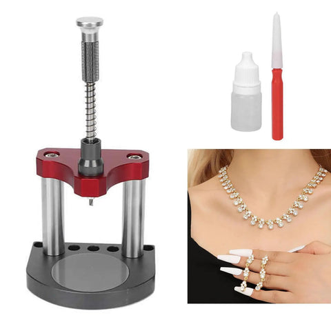 Watch Foot Replacement Tool Set With Welding And Bonding Kit For Horology Repair with alloy tool, adhesive, red file, and jewelry display