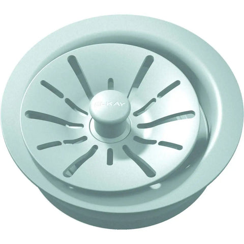 Quartz Color Matched Disposer Flange With Removable Basket Strainer And Rubber Stopper 3-1/2 Inch Polymer Drain For Garbage Disposal Black Finish