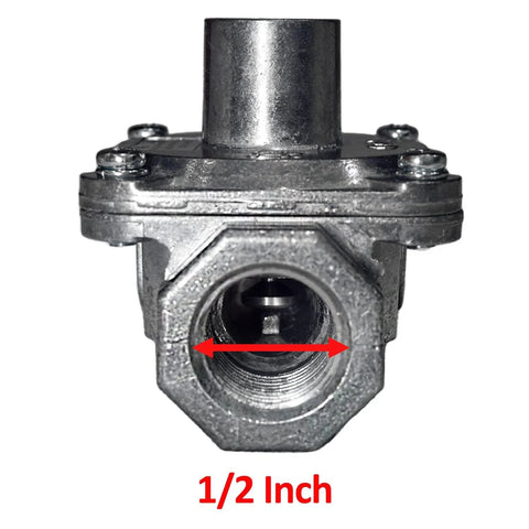 Natural gas pressure regulator, metal body, 1/2 inch inlet