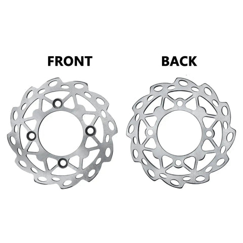 Front and back view of 190mm Brake Disc Rotor Plate For 50cc To 125cc Chinese Pit Dirt Bikes Like SSR Apollo Taotao Coolster Lifan YCF Kayo