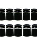 Pro Grade Replacement Black Plastic Golf Ferrules Set For 0.370 Parallel Tip Shafts, 19x13.6x9.5mm, Easy Install For Tapered Iron Clubs, pack of 10